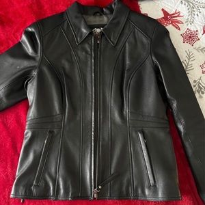 Harley Davidson Womens L Leather Embellished Swarovski Crystal Harley Shield